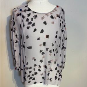 Babaton Purple and Gray Blouse with Long Sleeves Relaxed Fit